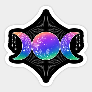 Triple moon Goddess Witch Wicca Symbol Sticker